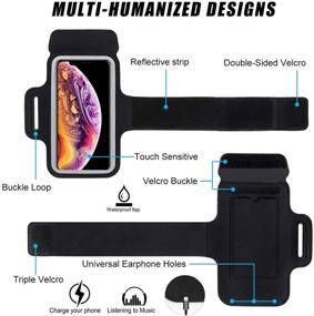 img 3 attached to GUZACK Running Phone Holder Armband: Waterproof Cell Phone Armband for iPhone 12/12 Mini/12 Pro/11/11 Pro/X/8 Plus/Galaxy S10/S9/S8 Plus - Perfect for Jogging, Walking, Exercise & Gym Workout