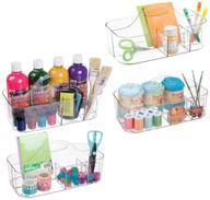 📦 mdesign plastic portable craft storage organizer caddy tote 4-pack - clear logo