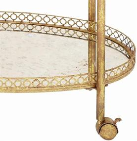 img 1 attached to 🍷 Classy Deco 79 Gold Wine Cart with Tiers - Ideal for Kitchen, Club, Living Room, Dining Room, Study - 30&#34; W x 35&#34; H