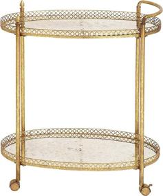 img 3 attached to 🍷 Classy Deco 79 Gold Wine Cart with Tiers - Ideal for Kitchen, Club, Living Room, Dining Room, Study - 30&#34; W x 35&#34; H