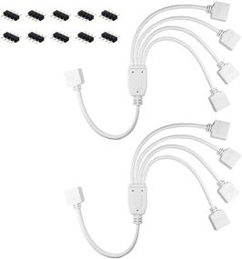 img 4 attached to RGBZONE 4 Pins Splitter Cable Y-Splitter 💡 (Four Way) for 5050 3528 RGB LED Light Strip