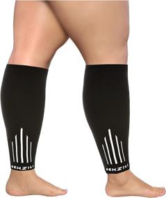 img 4 attached to 🏃 NEWZILL Compression Calf Sleeves (20-30mmHg) for Men & Women - Optimum Alternative to Compression Socks - For Running, Shin Splint, Medical, Travel, Nursing