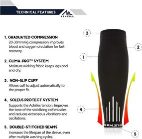 img 1 attached to 🏃 NEWZILL Compression Calf Sleeves (20-30mmHg) for Men & Women - Optimum Alternative to Compression Socks - For Running, Shin Splint, Medical, Travel, Nursing