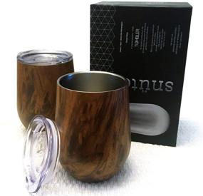 img 4 attached to 🥃 Snüte Double-wall Stainless Steel Whiskey Glasses - Stemless Whiskey Nosing Glass - Pack of 2 (Tumbler Wood): Premium Whiskey Tasting Experience