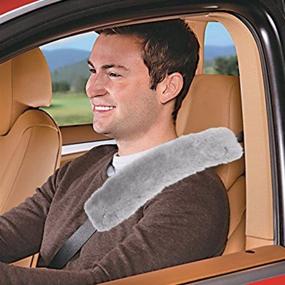 img 2 attached to 🚗 Подушка для плеча Zone Tech Premium Quality Car Seat Belt Comfort Soft - 4 штуки в роскошном сером цвете - повышение комфорта и безопасности