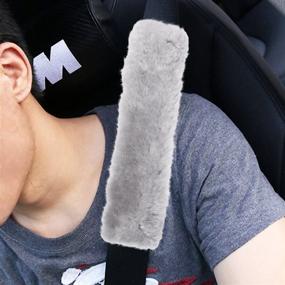 img 1 attached to 🚗 Подушка для плеча Zone Tech Premium Quality Car Seat Belt Comfort Soft - 4 штуки в роскошном сером цвете - повышение комфорта и безопасности