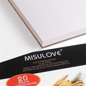 img 1 attached to 🎨 MISULOVE Watercolor Paper Pad 6.1X8.7", Cold-Pressed Acid-Free Paper, Ideal for Watercolor Painting, Wet Media, and Sketching, Textured Artist Paper for Kids and Adults, 20 White Sheets (140lb/300gsm)