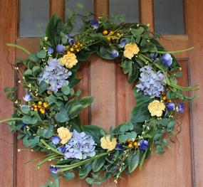 img 3 attached to 🌼 The Wreath Depot Aftonshire Silk Spring Front Door Wreath 24 Inch - Stunning Handcrafted Design, Includes White Storage Gift Box