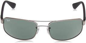 img 3 attached to 🕶️ Очки солнцезащитные Ray Ban RB3445 Gunmetal прямоугольной формы