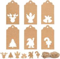 🎁 180pcs ccinee christmas craft paper tags with twine string – perfect for diy crafts and gift wrapping during xmas logo