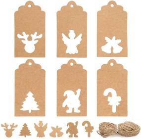 img 4 attached to 🎁 180PCS CCINEE Christmas Craft Paper Tags with Twine String – Perfect for DIY Crafts and Gift Wrapping during Xmas