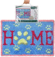 latch hook kits diy cross stitch animal flower cushion kits embroidery 🎁 rug yarn kits - perfect gift for the whole family and children (home blue) logo