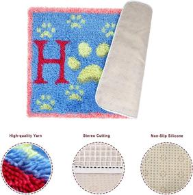 img 2 attached to Latch Hook Kits DIY Cross Stitch Animal Flower Cushion Kits Embroidery 🎁 Rug Yarn Kits - Perfect Gift for the Whole Family and Children (Home Blue)
