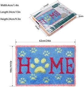 img 1 attached to Latch Hook Kits DIY Cross Stitch Animal Flower Cushion Kits Embroidery 🎁 Rug Yarn Kits - Perfect Gift for the Whole Family and Children (Home Blue)
