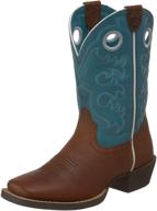 turquoise little boys' western 🤠 toddler shoes by crossfire - ideal boots logo