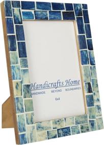 img 2 attached to 🖼️ Indigo Handicrafts Home Picture Frames - Shades of Blue Bone Inlay, Mosaic Style - 4x6 inch Photo Frames