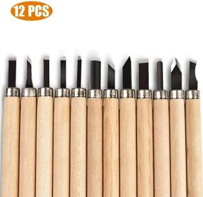 img 3 attached to 🔪 HKIDEE Wood Carving Knife Set: 12pcs SK5 Tools for DIY Woodworking - Perfect for Beginners & Carpenter Experts