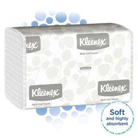 img 2 attached to 🧻 Kleenex Multifold Paper Towels (01890) - 16 Packs of White Paper Towels, 150 Tri Fold Towels per Pack, 2,400 Total Towels per Case