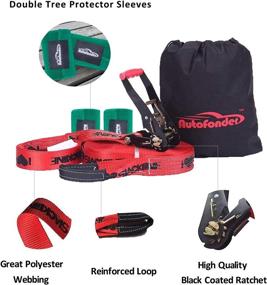 img 1 attached to Autofonder 50ft Slackline Kit: Ideal for Adults and Children Beginners - Maximum 250lbs Weight Capacity - Complete Set with Tree Protectors, Ratchet Cover, Carry Bag, and Instructions - Perfect for Backyard Camping