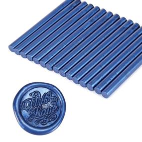 img 4 attached to 🔵 Yoption 15 Pieces Glue Gun Sealing Wax Sticks - Blue for Wax Seal Stamp, Ideal for Wedding Invitations, Cards, Envelopes