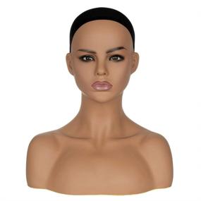 img 4 attached to 👤 PVC Mannequin Head Model - Realistic Bust for Wig, Hat, Sunglasses & Jewelry Display