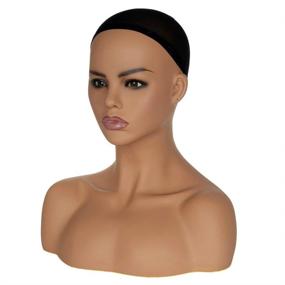 img 2 attached to 👤 PVC Mannequin Head Model - Realistic Bust for Wig, Hat, Sunglasses & Jewelry Display