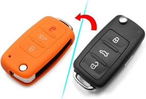 img 2 attached to Защитный силиконовый чехол для ключа, совместимый с брелоком Keyless Entry Remote Fob Shell для VW Volkswagen 3 Button