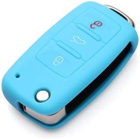 img 4 attached to Защитный силиконовый чехол для ключа, совместимый с брелоком Keyless Entry Remote Fob Shell для VW Volkswagen 3 Button