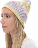 🧣 stylish unisex slouchy winter hat: the hat depot tie dye & leopard & ponytail cuffed knit viscose acrylic beanie logo