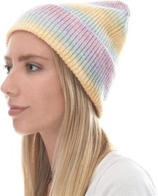 img 4 attached to 🧣 Stylish Unisex Slouchy Winter Hat: The Hat Depot Tie Dye & Leopard & Ponytail Cuffed Knit Viscose Acrylic Beanie