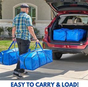 img 2 attached to 📦 Ultimate Heavy-Duty Extra-Large Storage Bags (4-Pack) with Strong Handles and Zipper - Effortless Moving and Space-Saving Organizer Totes for Clothing, Blankets, and Dorm Room Essentials