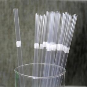 img 2 attached to TIENO Clear Disposable Drinking Straws: 100 Flex Plastic Soda Smoothies Straws, Individually Packed