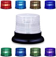 🚨 dinfu led beacon strobe light: 8-color adjustable emergency rotating strobe with magnetic base for vehicles (clear) logo