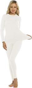 img 3 attached to 👚 Womens Thermal Underwear Set: Stay Cozy with Long Johns Base Layer - Fleece Lined Soft Top and Bottom