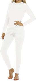 img 4 attached to 👚 Womens Thermal Underwear Set: Stay Cozy with Long Johns Base Layer - Fleece Lined Soft Top and Bottom