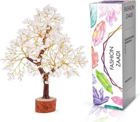 img 2 attached to 🌳 FASHIONZAADI Clear Quartz Natural Gemstone Bonsai Money Tree - Feng Shui Crystal, Chakra Stone for Good Luck & Healing - 10-12 inch (Golden Wire) - Home & Office Décor