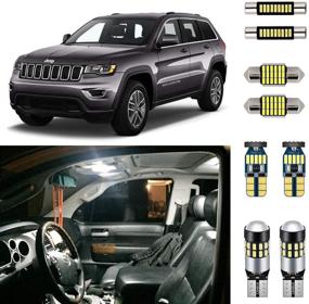 img 4 attached to 🚙 AUTOGINE 15 Piece White LED Lights Kit for Jeep Grand Cherokee 2011-2020, Super Bright 6000K Interior Bulbs Pack with Install Tool