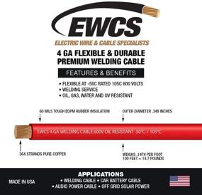 img 2 attached to EWCS 4 Gauge Premium Extra Flexible Welding Cable 600 Volt - Red - 20 Feet - Made in the USA: High-Quality, Reliable Welding Cable for Efficient Projects