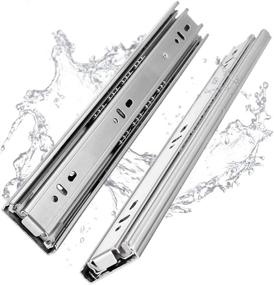 img 4 attached to 🗄️ YENUO Stainless Steel Drawer Slides Full Extension Side Mount - 10-24 inch - Heavy Duty Ball Bearing Metal Rails - 100lbs Capacity - 1/5/10 Pairs - Premium Glides Runners