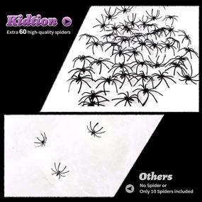 img 1 attached to Kidtion Halloween Decorations - 400 sqft Spider Web with 60 Additional Fake Spiders for Festive Outdoor & Indoor Halloween Party Favors - Super Stretchy Giant Cobwebs