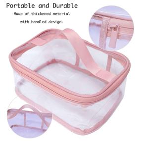 img 3 attached to ANEMEL Waterproof Transparent Travel Storage Toiletry Bag - Clear Makeup Cosmetic Organizer Portable Pink