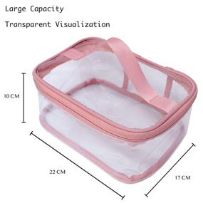 img 1 attached to ANEMEL Waterproof Transparent Travel Storage Toiletry Bag - Clear Makeup Cosmetic Organizer Portable Pink