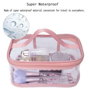 img 2 attached to ANEMEL Waterproof Transparent Travel Storage Toiletry Bag - Clear Makeup Cosmetic Organizer Portable Pink