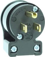 🔌 journeyman-pro 515an 15a 120-125v nema 5-15p plug connector, commercial grade pvc (black 1-pack) - efficient cord replacement logo