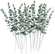 🌿 cewor 24pcs artificial eucalyptus stems decor - faux eucalyptus leaves branches for wedding centerpiece, floral arrangement, farmhouse home decoration logo