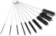 decora 10-piece nylon tube brush set for efficient cleaning of bottles, pipes, straws - black logo