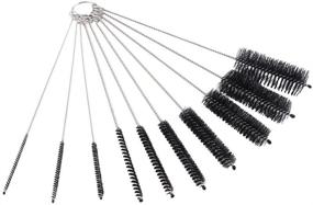 img 3 attached to DECORA 10-Piece Nylon Tube Brush Set for Efficient Cleaning of Bottles, Pipes, Straws - Black
