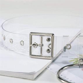 img 2 attached to Fashion Transparent Clear Buckle Grommet Women's Accessories for Belts