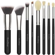 💄 emaxdesign 8-piece silver black makeup brush set: ideal for flawless face and eye makeup application logo