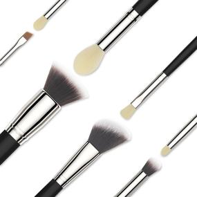 img 3 attached to 💄 EmaxDesign 8-Piece Silver Black Makeup Brush Set: Ideal for Flawless Face and Eye Makeup Application